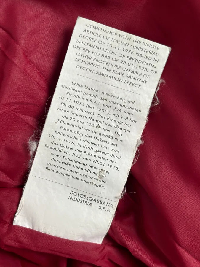 AW2003 Dolce & Gabbana Red Puffer Hooded Jacket vaxeuXS 15