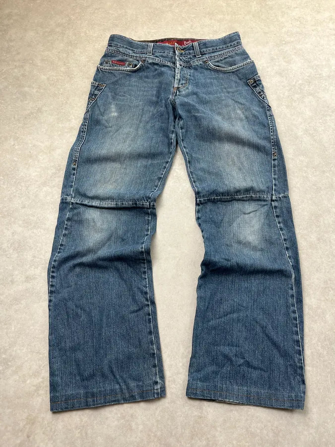 AW2003 Dolce & Gabbana Restructured Blue Denim Jeans ftIVSVs 0