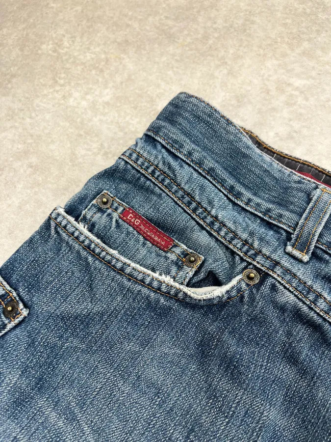 AW2003 Dolce & Gabbana Restructured Blue Denim Jeans ftIVSVs 6