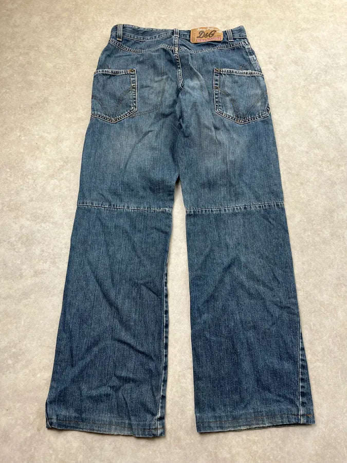 AW2003 Dolce & Gabbana Restructured Blue Denim Jeans ftIVSVs 8