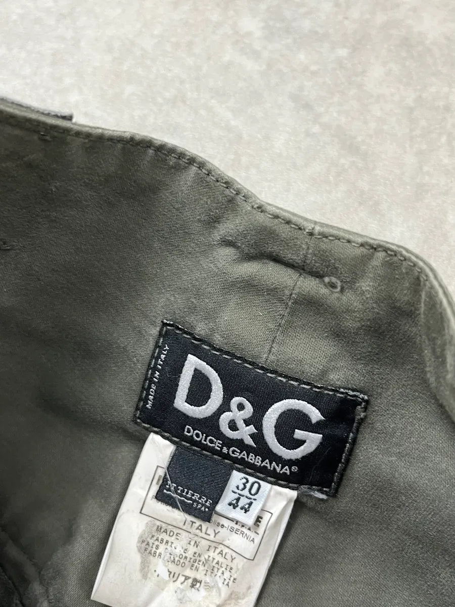 AW2003 Dolce & Gabbana Sage Green Distressed Cargo Pants gSSBbhW 9