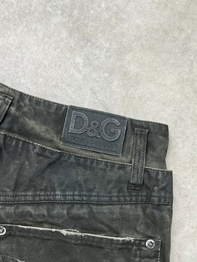 AW2003 Dolce & Gabbana Sage Green Distressed Cargo Pants gSSBbhW 10