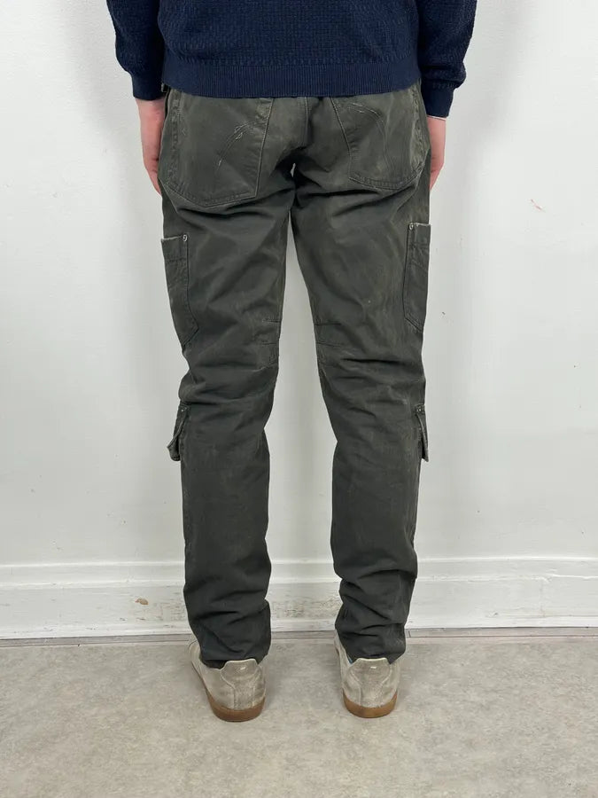 AW2003 Dolce & Gabbana Sage Green Distressed Cargo Pants gSSBbhW 3