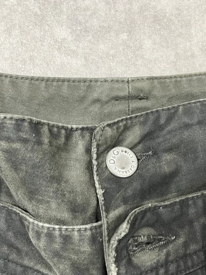 AW2003 Dolce & Gabbana Sage Green Distressed Cargo Pants gSSBbhW 8