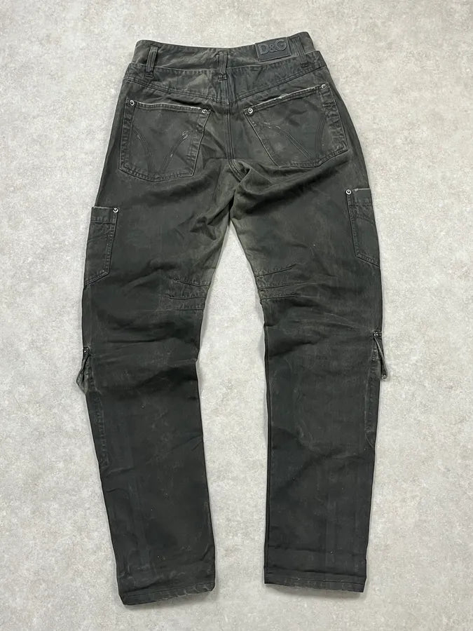 AW2003 Dolce & Gabbana Sage Green Distressed Cargo Pants gSSBbhW 6