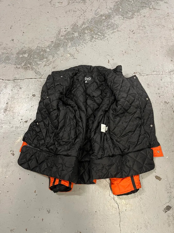 AW2003 Dolce & Gabbana Spatial Tactical Orange Puffer Jacket yTcVwJL 11