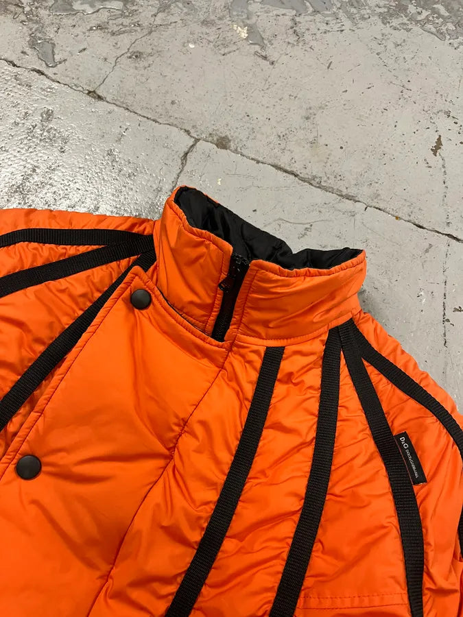 AW2003 Dolce & Gabbana Spatial Tactical Orange Puffer Jacket yTcVwJL 4