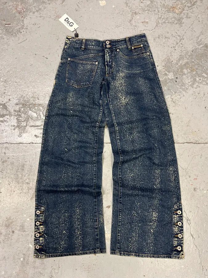 AW2003 Dolce & Gabbana Star Blue Multi Pockets Denim Jeans pdJsgAS 4