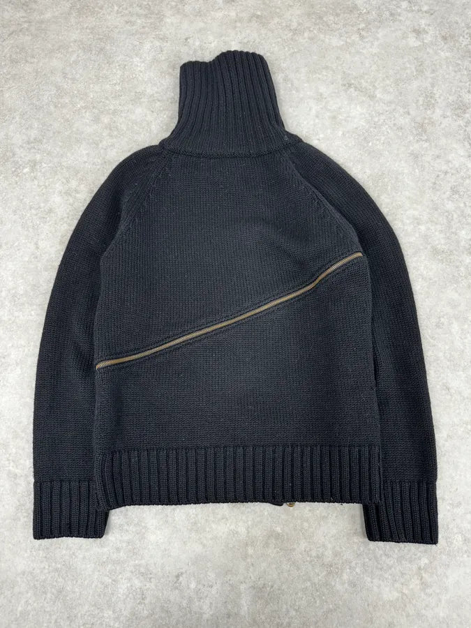 AW2003 Dolce & Gabbana Tornado Zip Black Knit Sweater iJZoADf 4
