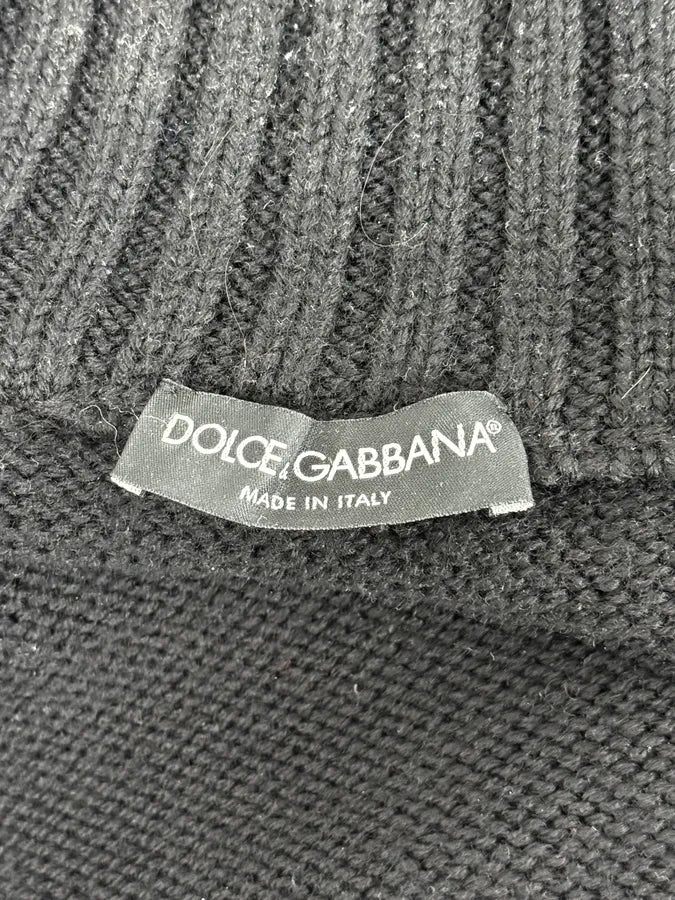 AW2003 Dolce & Gabbana Tornado Zip Black Knit Sweater iJZoADf 10