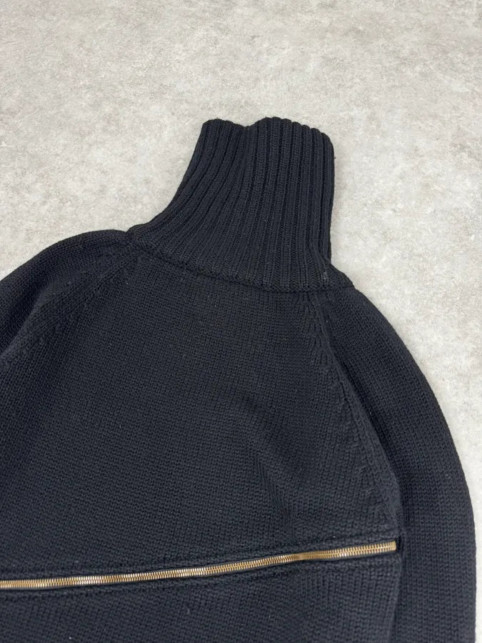 AW2003 Dolce & Gabbana Tornado Zip Black Knit Sweater iJZoADf 7