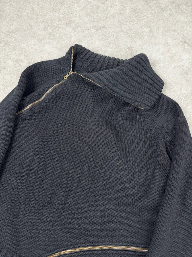 AW2003 Dolce & Gabbana Tornado Zip Black Knit Sweater iJZoADf 6