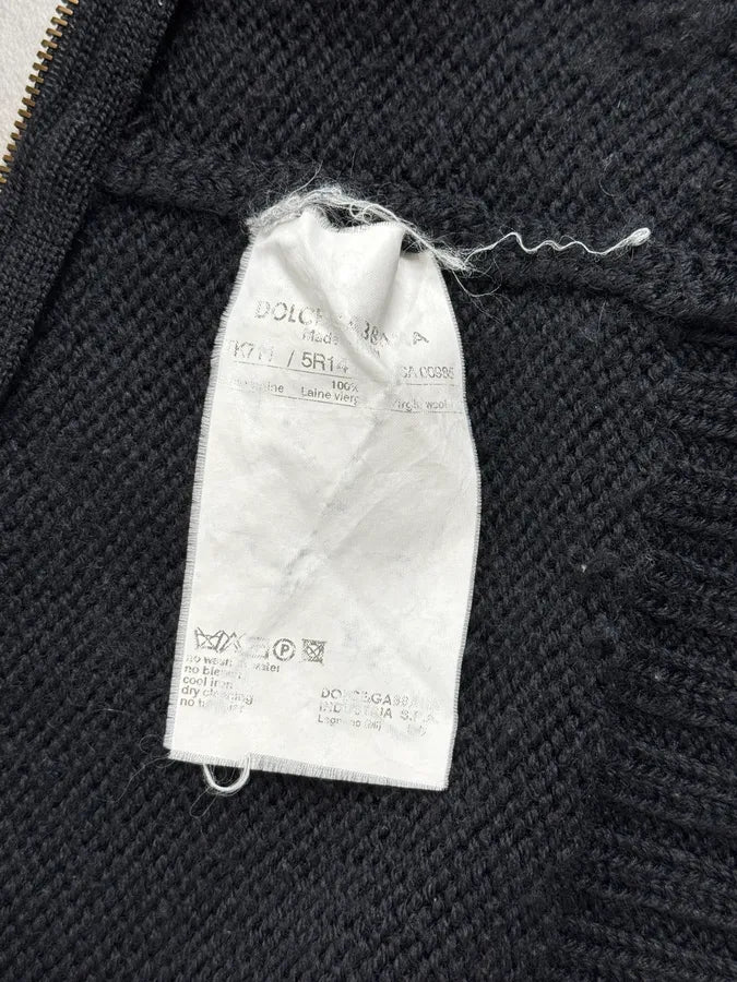 AW2003 Dolce & Gabbana Tornado Zip Black Knit Sweater iJZoADf 12