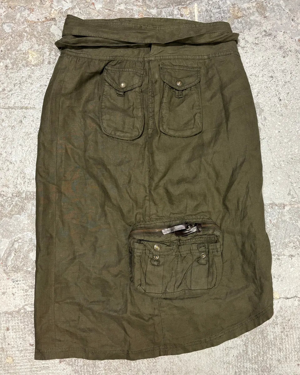 AW2003 Dolce & Gabbana Versatile Olive Cargo Skirt (M) PtRzzjd 0
