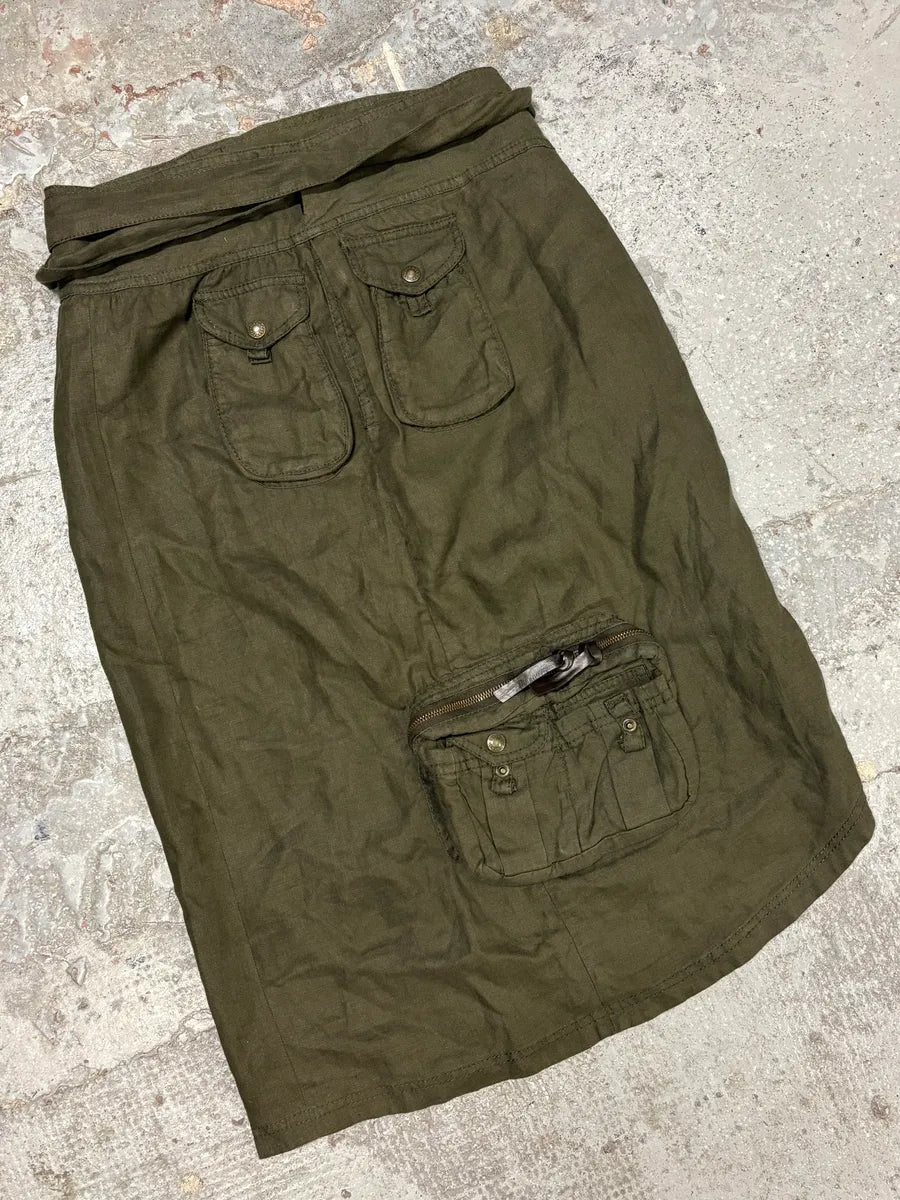 AW2003 Dolce & Gabbana Versatile Olive Cargo Skirt (M) PtRzzjd 4
