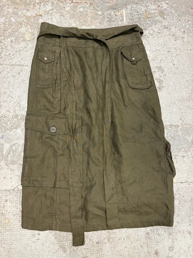 AW2003 Dolce & Gabbana Versatile Olive Cargo Skirt (M) PtRzzjd 5