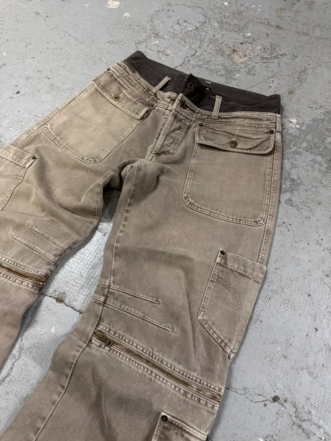 AW2003 Dolce & Gabbana Waisted Masterpiece Faded Grey Denim Cargo (M) 1