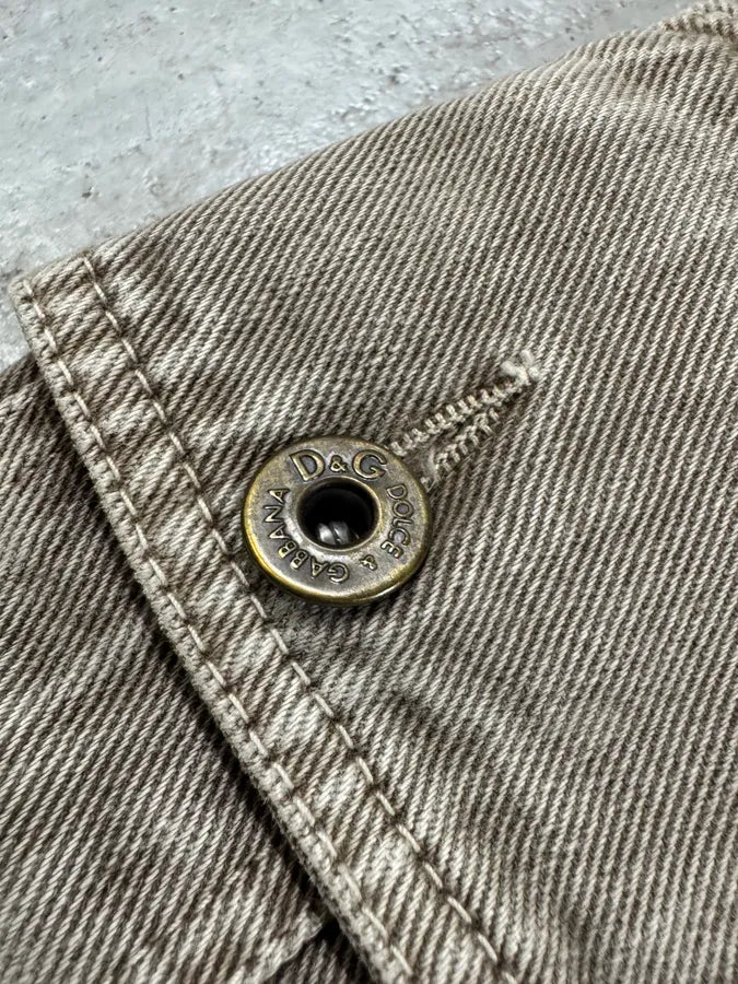 AW2003 Dolce & Gabbana Waisted Masterpiece Faded Grey Denim Cargo (M) 4