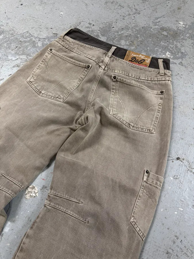 AW2003 Dolce & Gabbana Waisted Masterpiece Faded Grey Denim Cargo (M) 5
