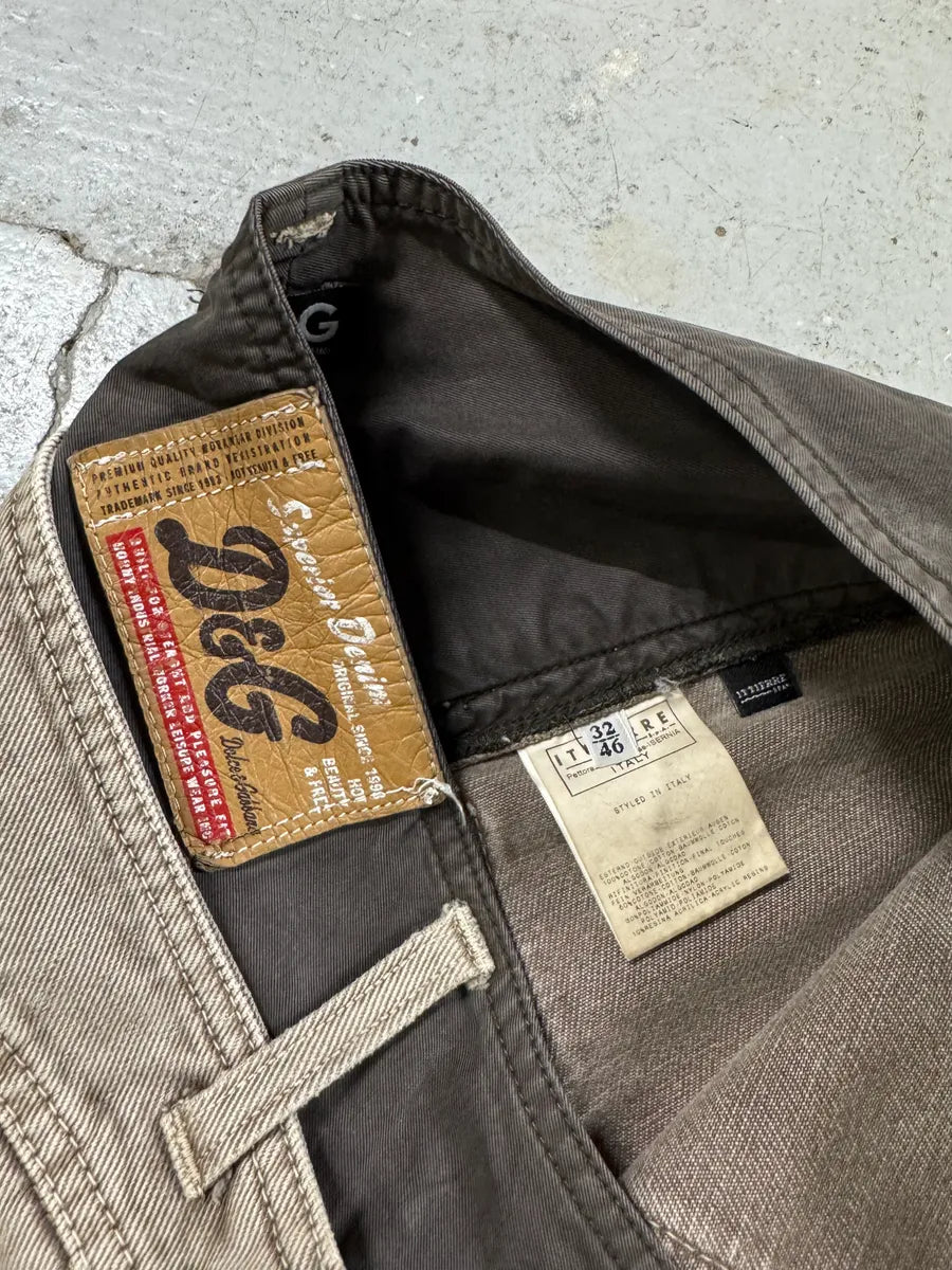 AW2003 Dolce & Gabbana Waisted Masterpiece Faded Grey Denim Cargo (M) 8