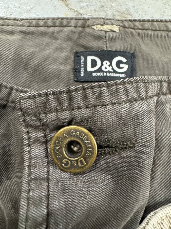 AW2003 Dolce & Gabbana Waisted Masterpiece Faded Grey Denim Cargo (M) 9