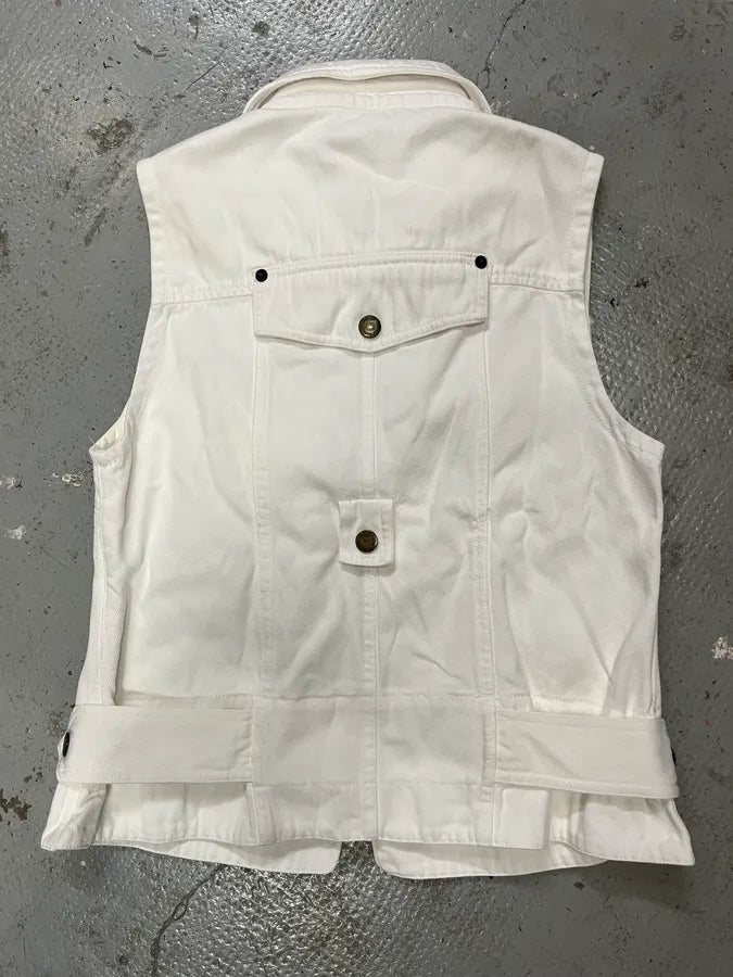 AW2003 Dolce & Gabbana White Cargo Vest (XS/S) gPfBJvb 1
