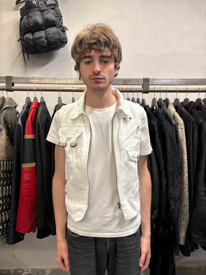 AW2003 Dolce & Gabbana White Cargo Vest (XS/S) gPfBJvb 2