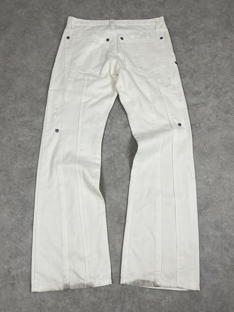 AW2003 Dolce & Gabbana White Distressed Pants PRMZnGc 6