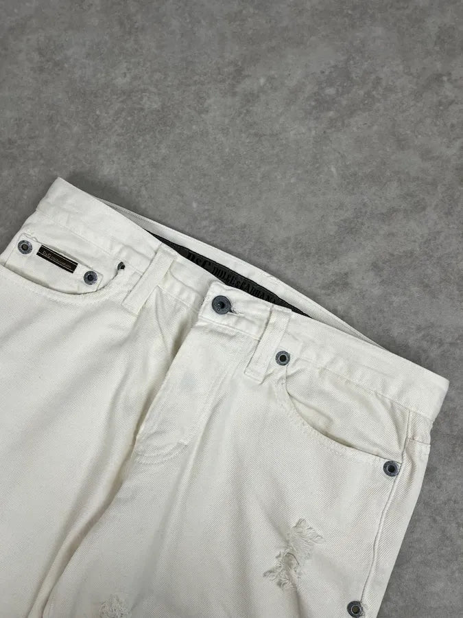 AW2003 Dolce & Gabbana White Distressed Pants PRMZnGc 7