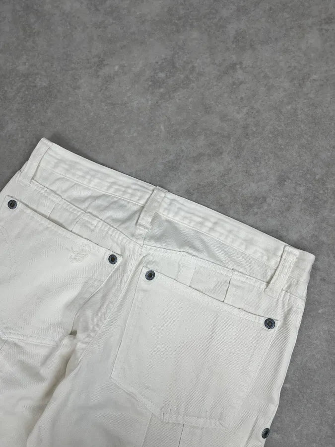 AW2003 Dolce & Gabbana White Distressed Pants PRMZnGc 8