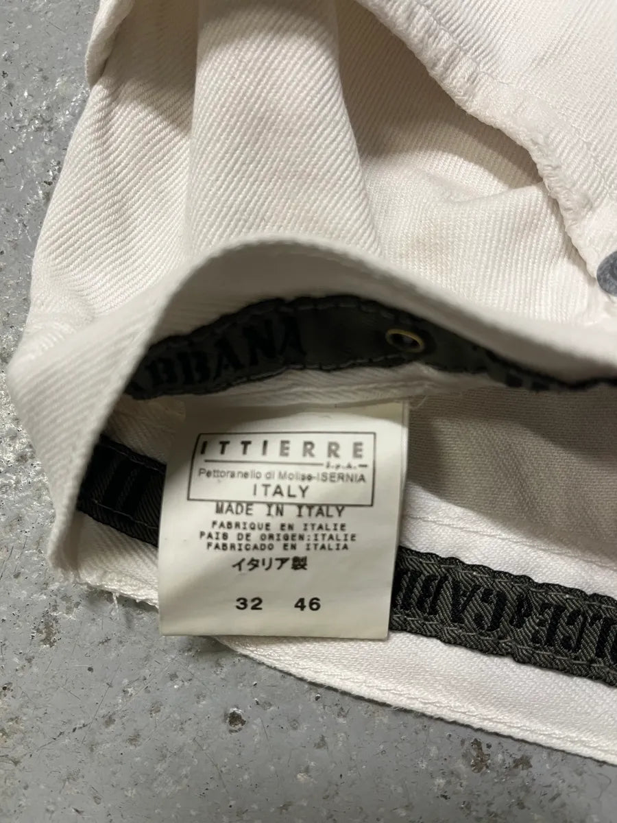 AW2003 Dolce & Gabbana White Distressed Pants ZRbmibD 8