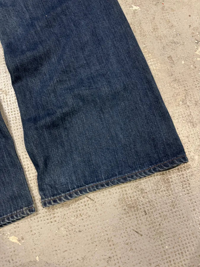 AW2003 Dolce & Gabbana Wide Faded Blue Denim Bootcut Jeans (S) nimGZME 10