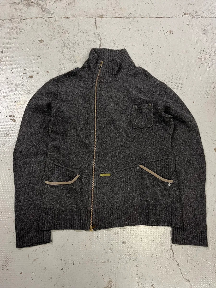 AW2003 Dolce & Gabbana Wool Asymmetrical Zip-Up Sweater GwQgDCJ 0