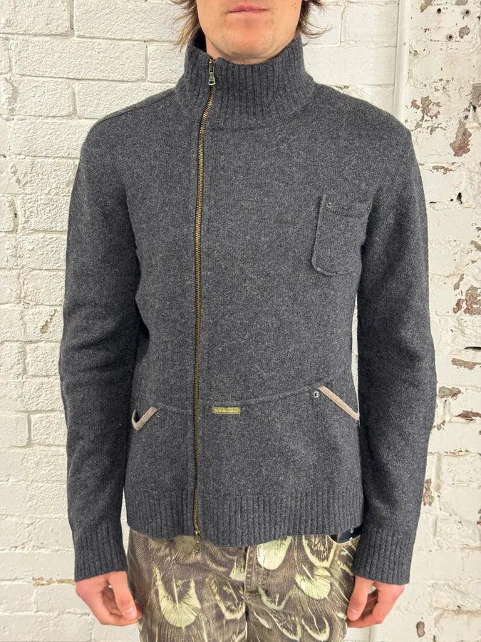 AW2003 Dolce & Gabbana Wool Asymmetrical Zip-Up Sweater GwQgDCJ 1
