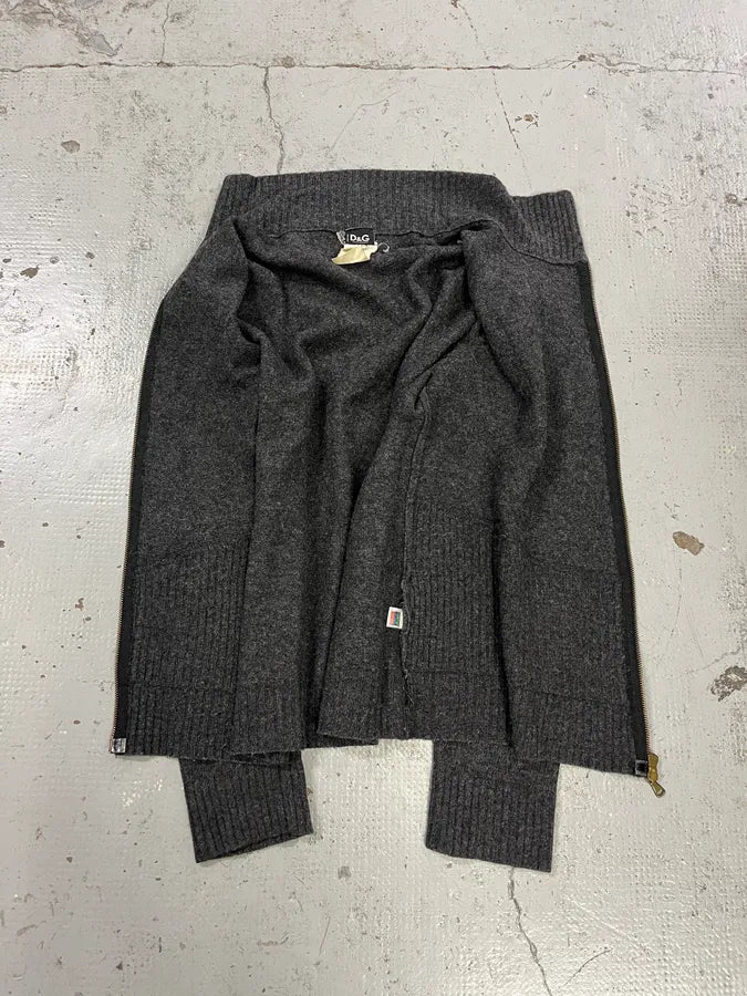 AW2003 Dolce & Gabbana Wool Asymmetrical Zip-Up Sweater GwQgDCJ 8