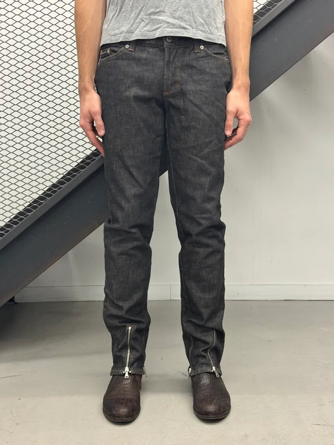 AW2003 Dolce & Gabbana Zip Dark Grey Denim Jeans QZjLVhO 1