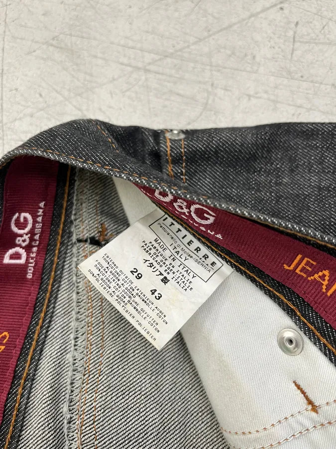 AW2003 Dolce & Gabbana Zip Dark Grey Denim Jeans QZjLVhO 10