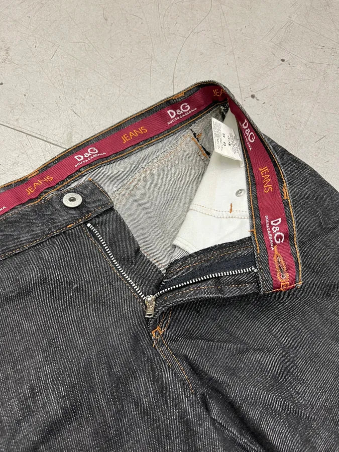 AW2003 Dolce & Gabbana Zip Dark Grey Denim Jeans QZjLVhO 11