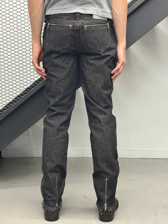 AW2003 Dolce & Gabbana Zip Dark Grey Denim Jeans QZjLVhO 3