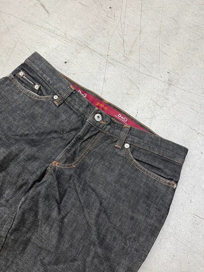 AW2003 Dolce & Gabbana Zip Dark Grey Denim Jeans QZjLVhO 5