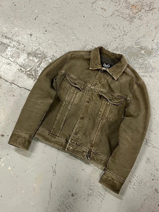 AW2003 Dolce & Gabbana Zip Grey Denim Jacket IXPLMCz 3