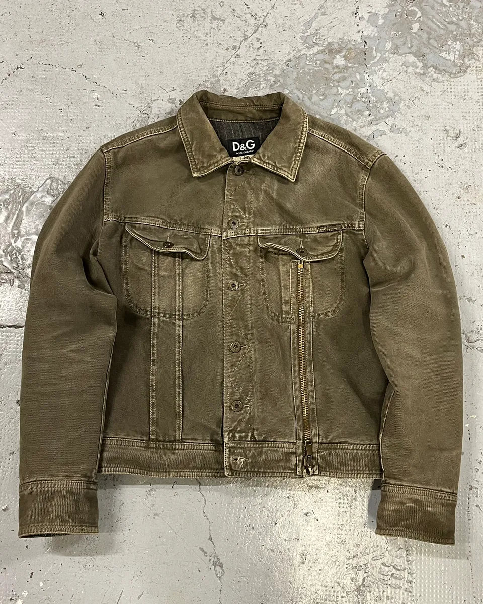 AW2003 Dolce & Gabbana Zip Grey Denim Jacket IXPLMCz 0