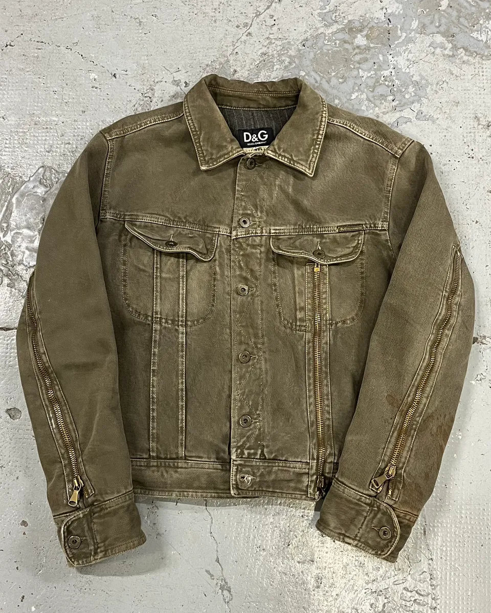 AW2003 Dolce & Gabbana Zip Grey Denim Jacket IXPLMCz 4