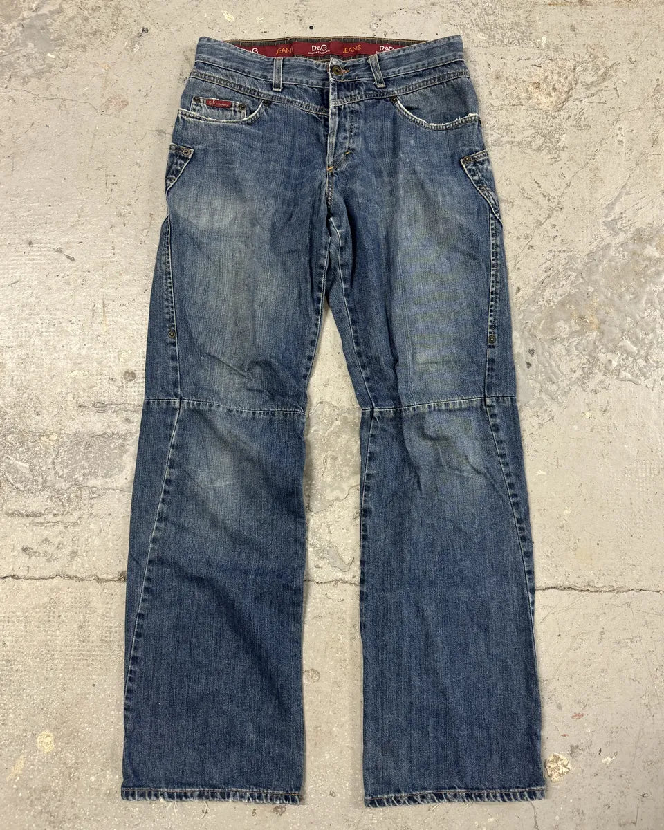 AW2003 Dolce Gabbana Blue Denim Structural Jeans (M) 0