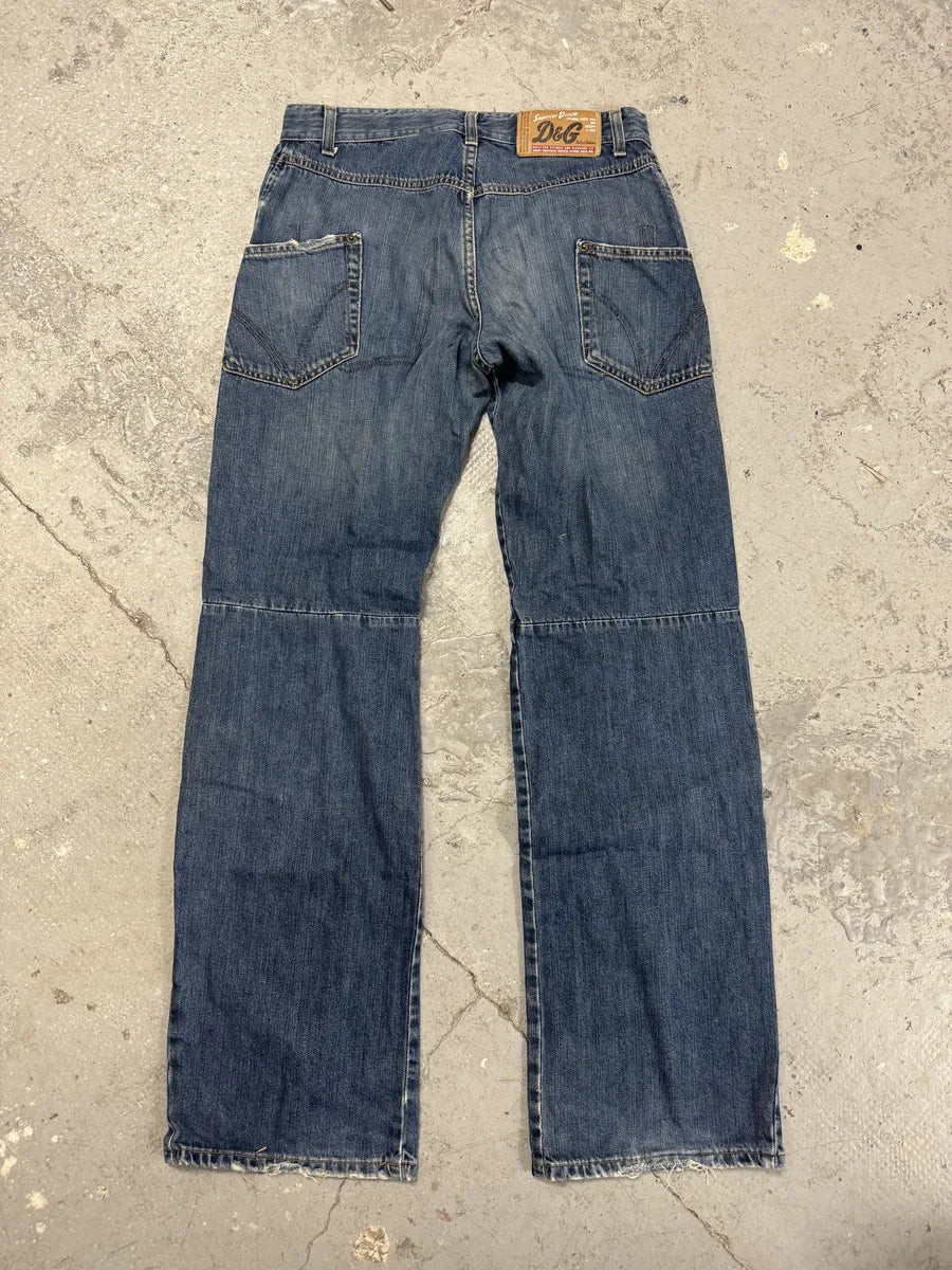 AW2003 Dolce Gabbana Blue Denim Structural Jeans (M) 1