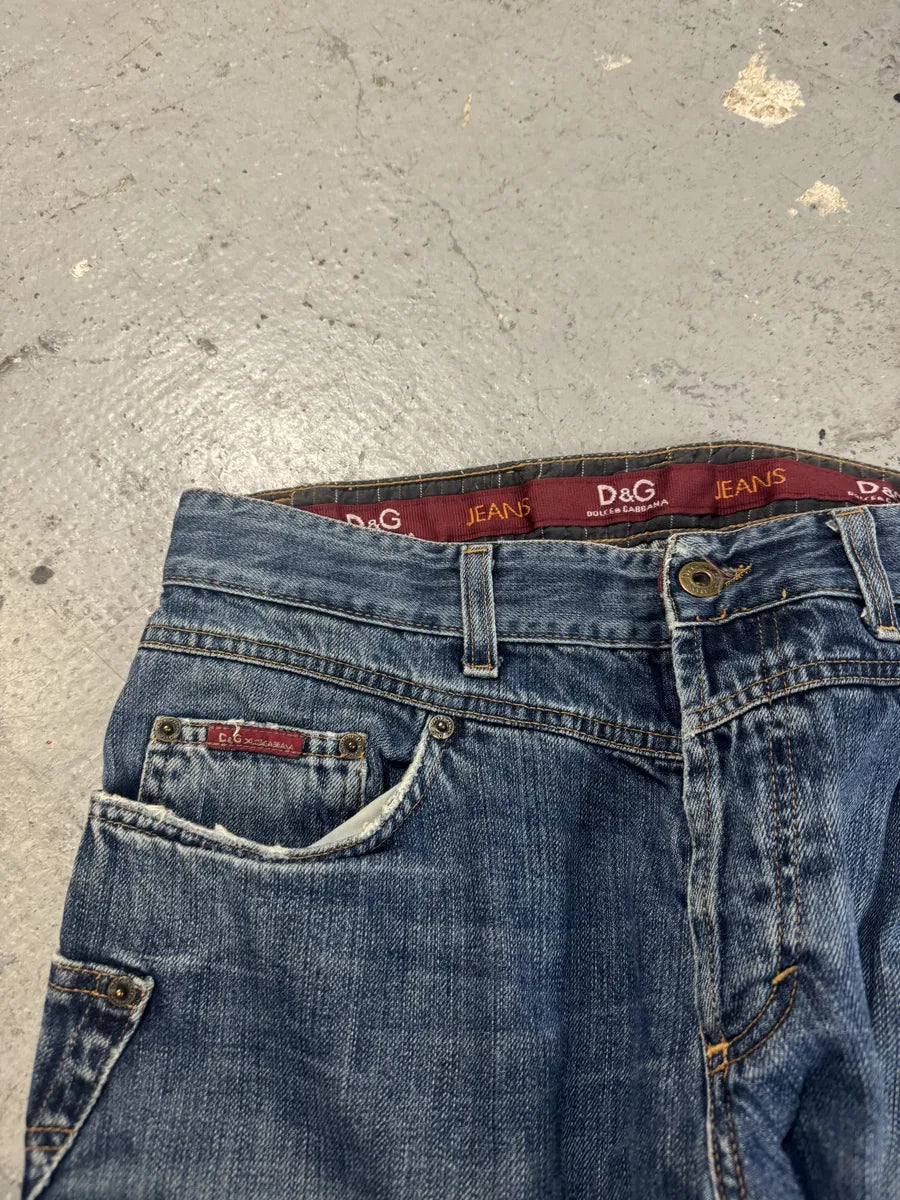 AW2003 Dolce Gabbana Blue Denim Structural Jeans (M) 2