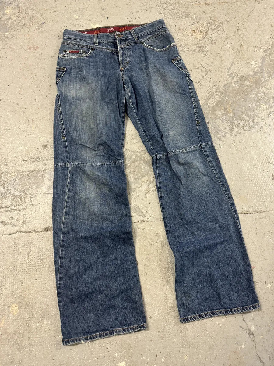 AW2003 Dolce Gabbana Blue Denim Structural Jeans (M) 4