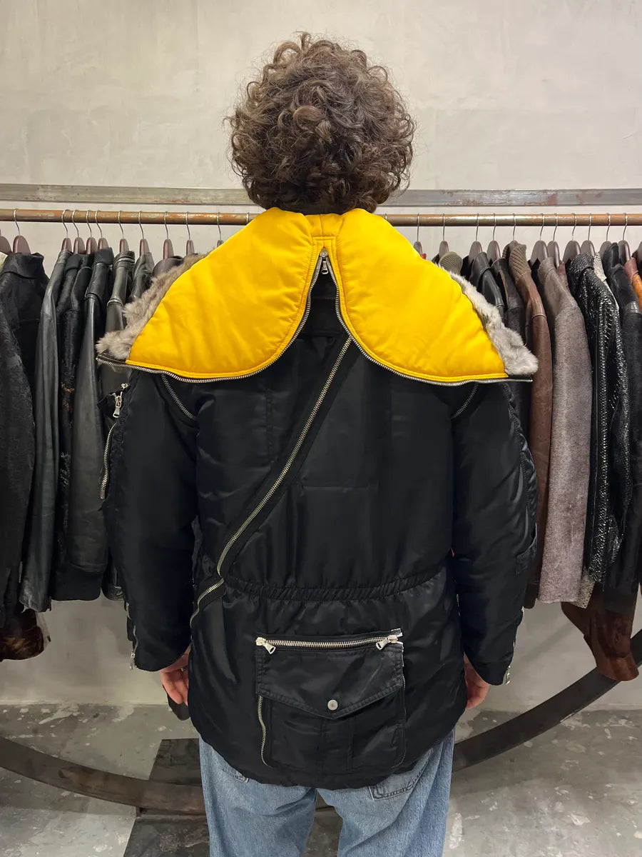 AW2003 Dolce Gabbana Hunter Multi Zips Detachable Black Jacket  KTbYkOA 4