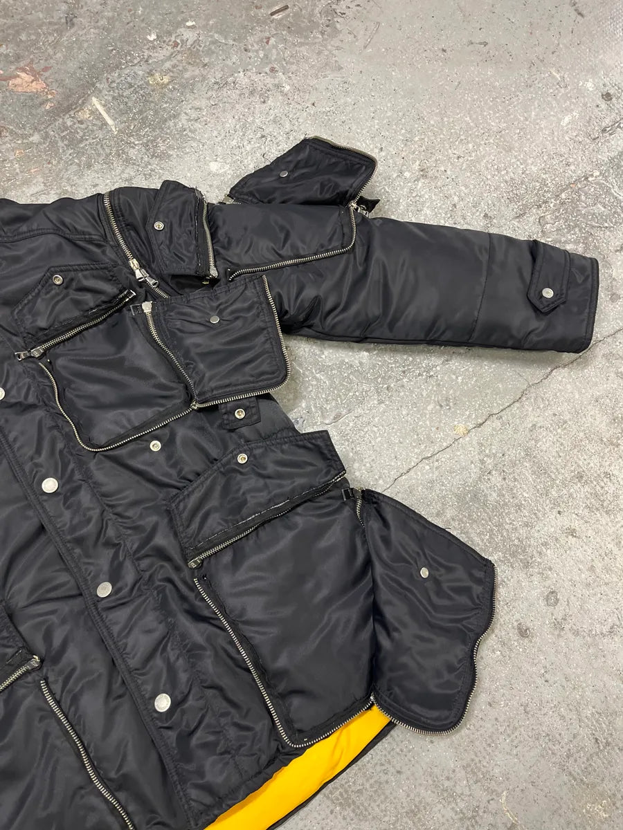 AW2003 Dolce Gabbana Hunter Multi Zips Detachable Black Jacket  KTbYkOA 6