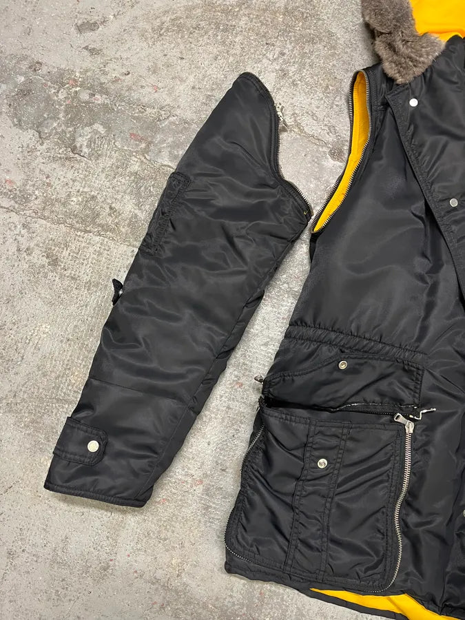 AW2003 Dolce Gabbana Hunter Multi Zips Detachable Black Jacket  KTbYkOA 8